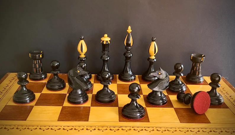 Black pieces on Chess Board