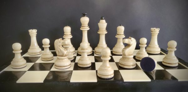 White Pieces from Soviet Grandmaster Chess Set on Board