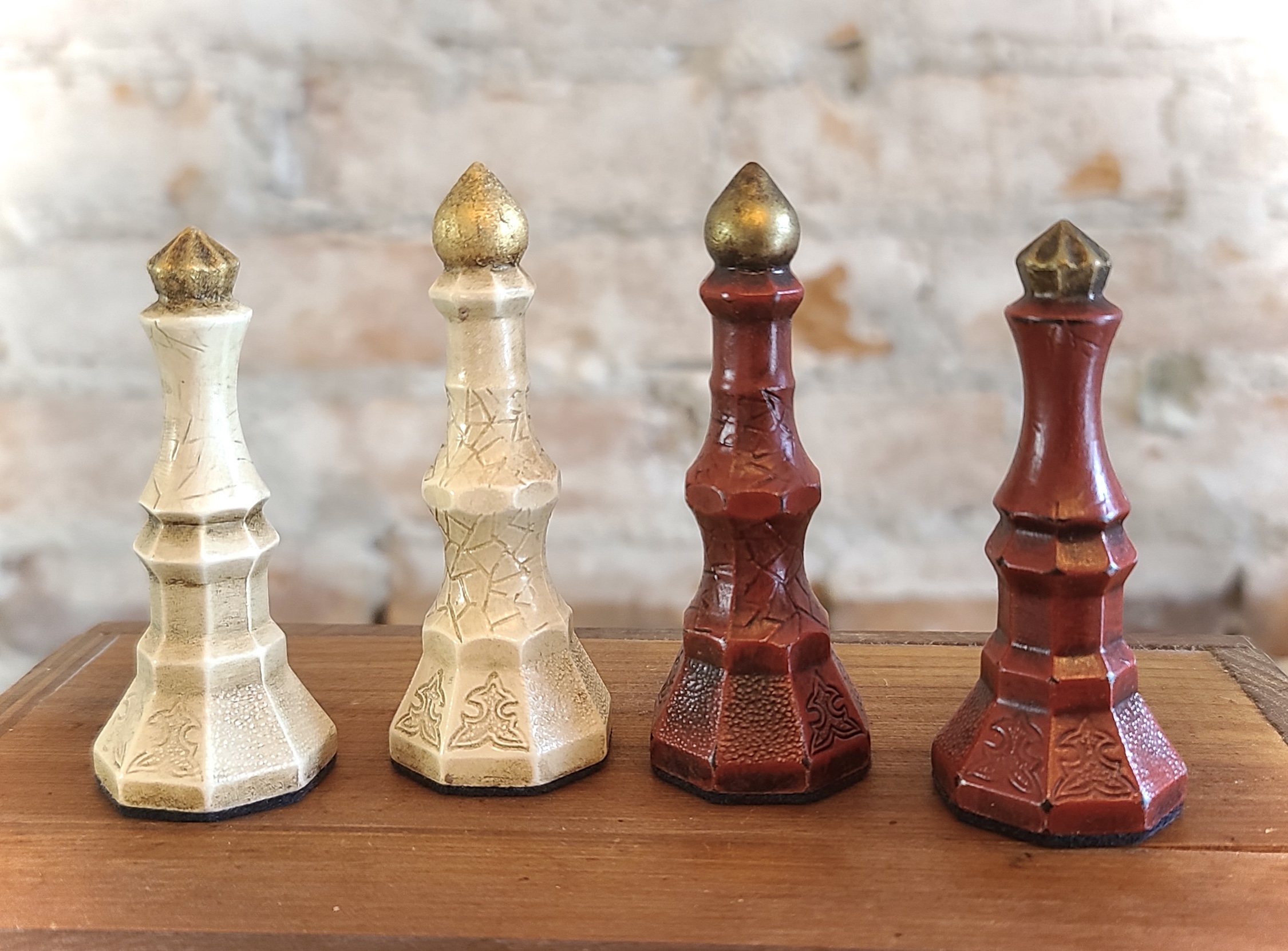 Russian Dolerite, Malachite & Kascholong Opal Chess Set